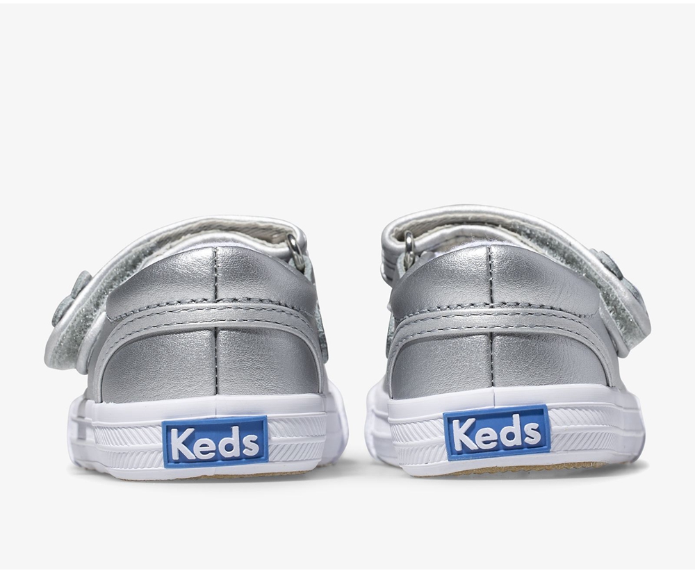 Keds Slip Ons Silver - Ella Mary Jane - Kids LTNKFY-463